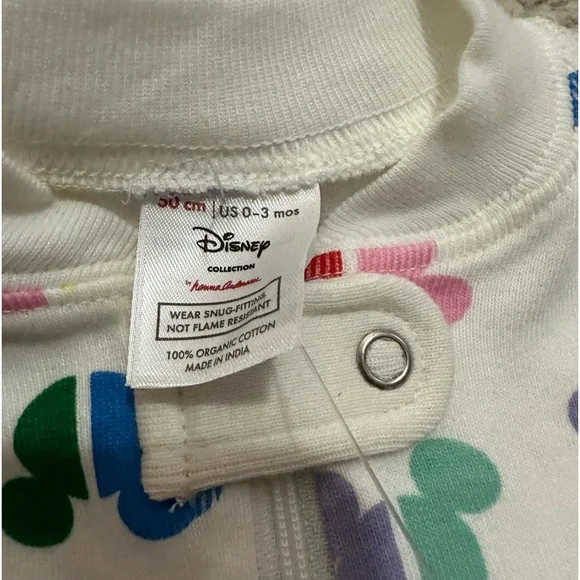 New With Partial Tag Hanna Andersson Disney Mickey Mouse Infant Pajamas 0-3 Mon - Picture 5 of 5